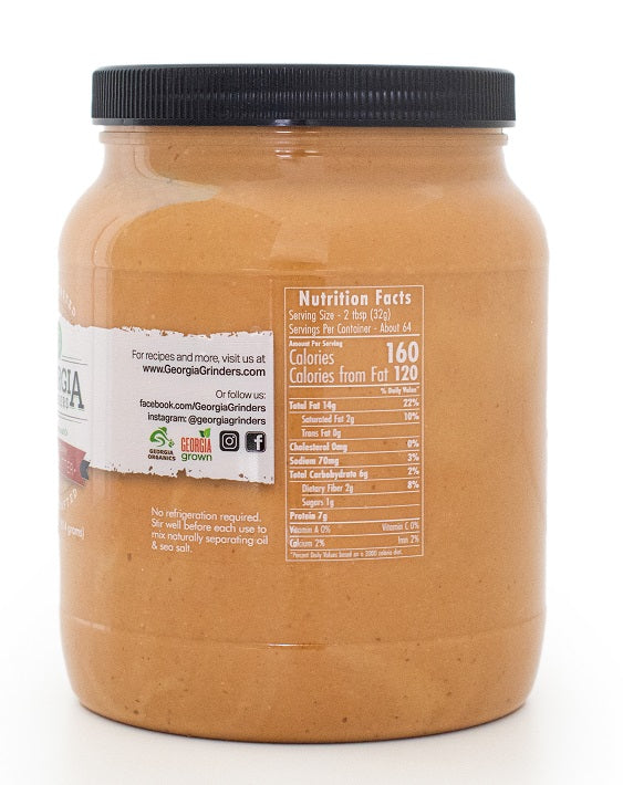 georgia grinders 64oz bulk tub of organic creamy peanut butter - (cp-cl) by georgia grinders