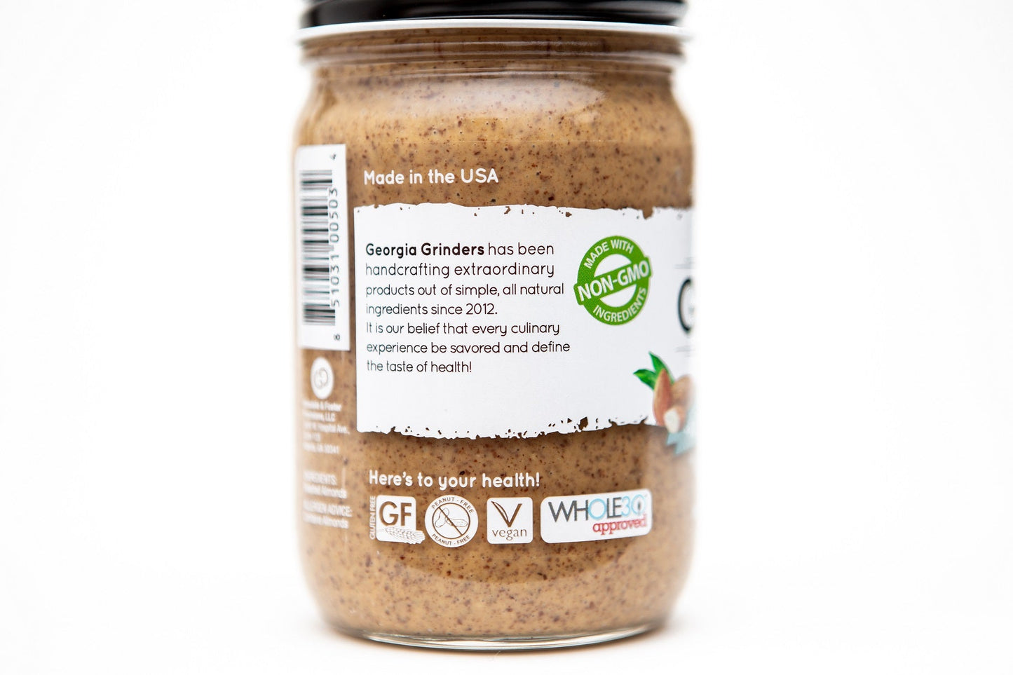 georgia grinders almond butter mix pack (two 12oz jars of each; original almond butter and salt free almond butter) - (cp-cl) by georgia grinders