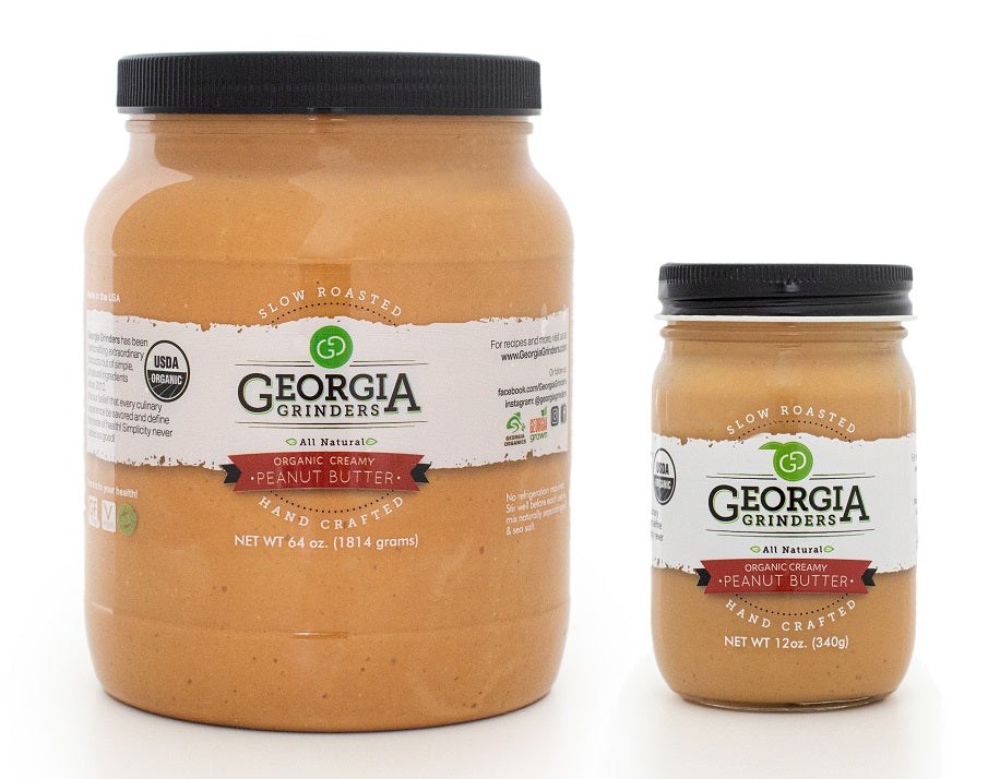 georgia grinders 64oz bulk tub of organic creamy peanut butter - (cp-cl) by georgia grinders