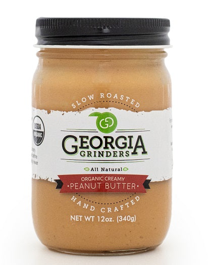 georgia grinders organic peanut butter 4 pack (12 oz jars - 2 jars of organic crunchy and 2 jars of organic creamy peanut. - (cp-cl) by georgia grinders