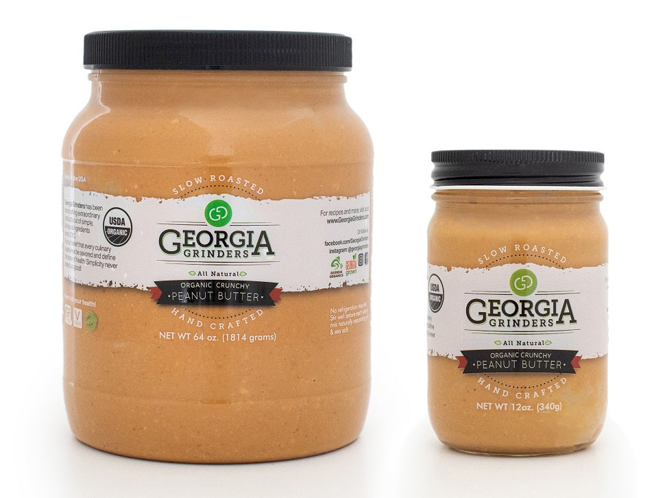 georgia grinders 64oz bulk tub of organic crunchy peanut butter - (cp-cl) by georgia grinders