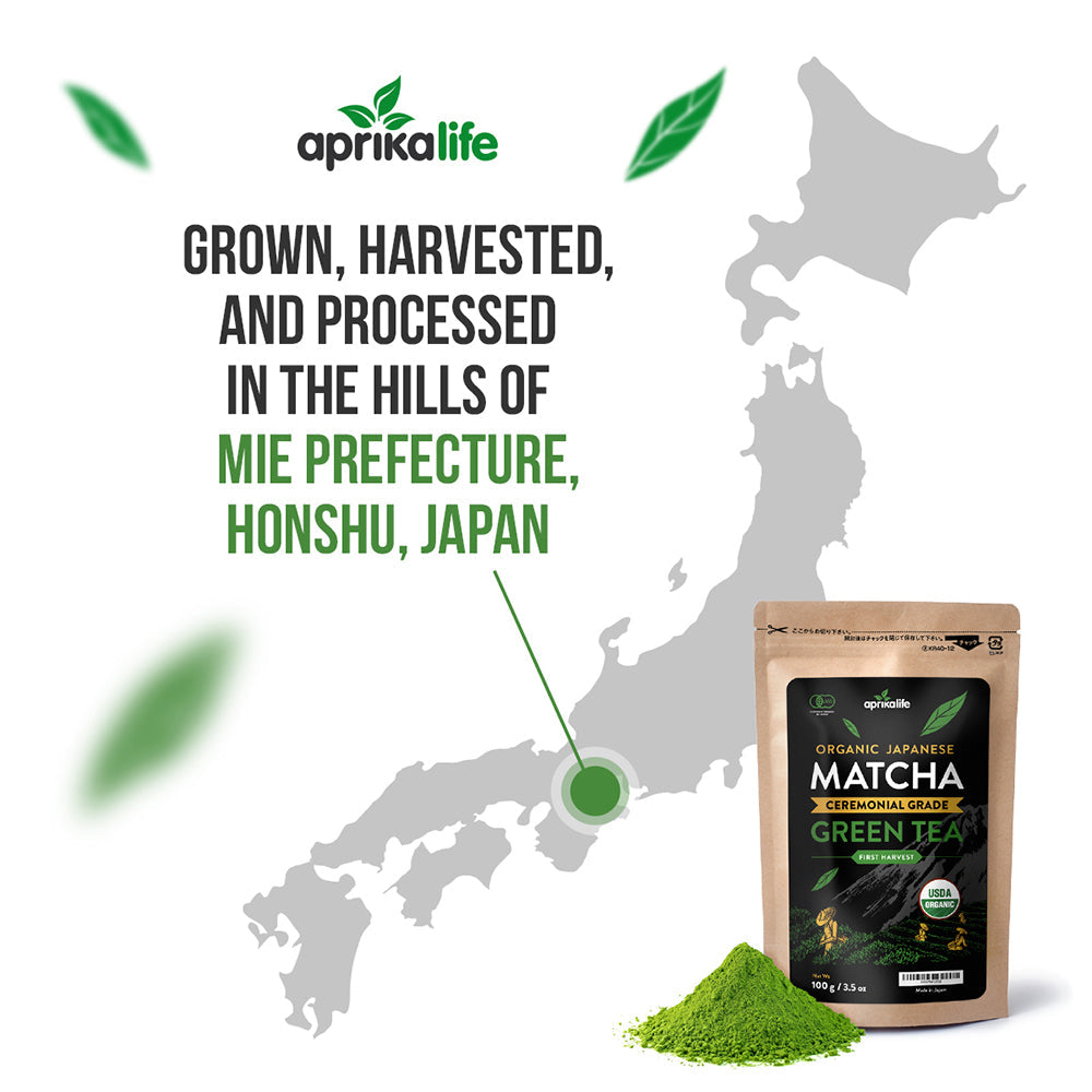 organic japanese ceremonial grade matcha green tea powder by aprika life