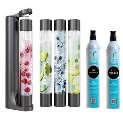 FIZZPod 1+ Soda Maker + CO₂ Cylinder (2-pack) by Drinkpod