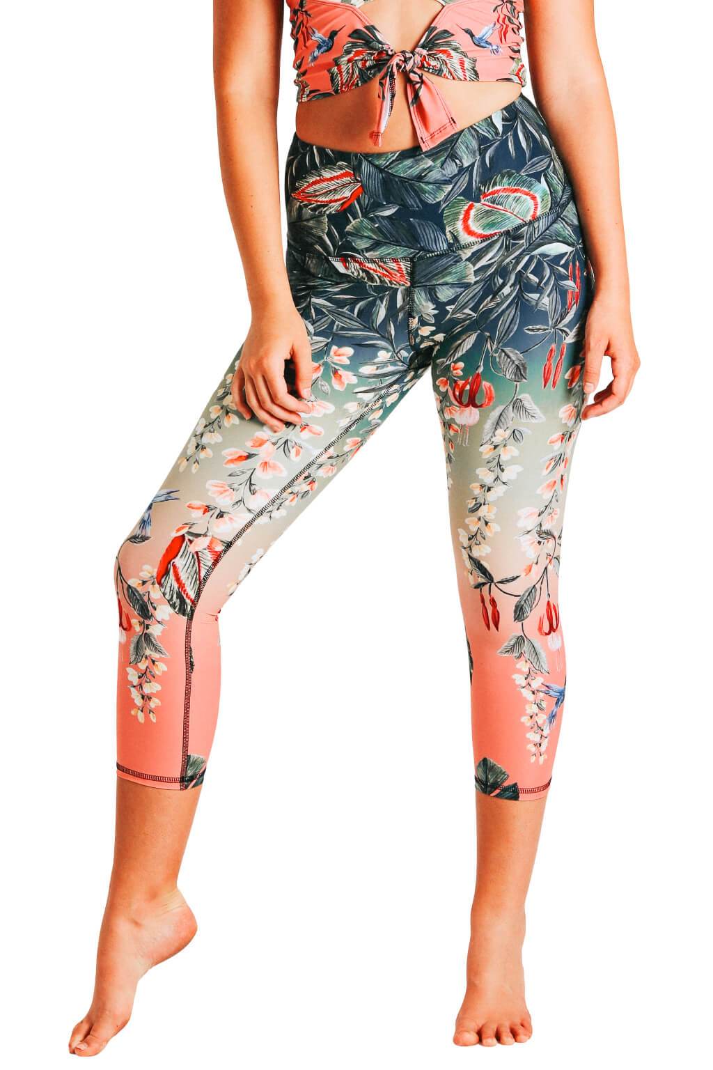 feeling ferntastic printed yoga crops by yoga democracy