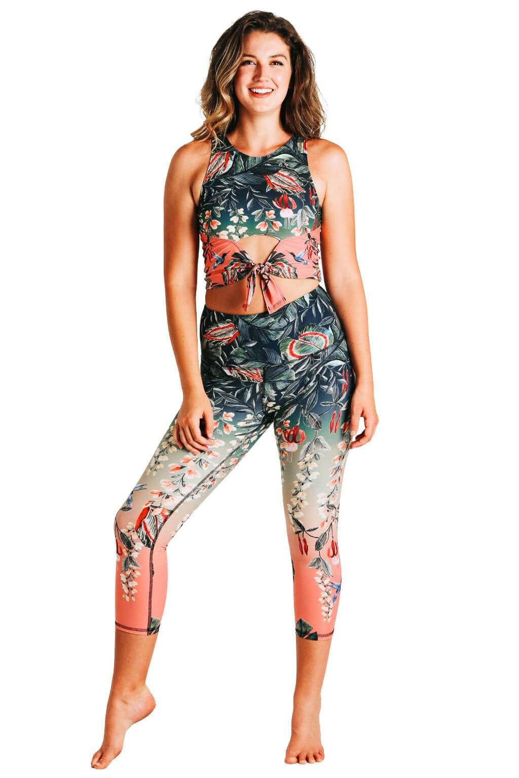 feeling ferntastic printed yoga crops by yoga democracy