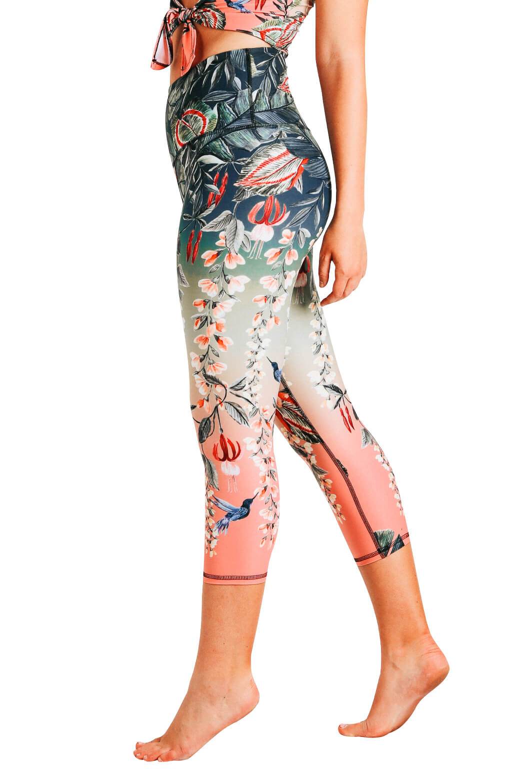 feeling ferntastic printed yoga crops by yoga democracy