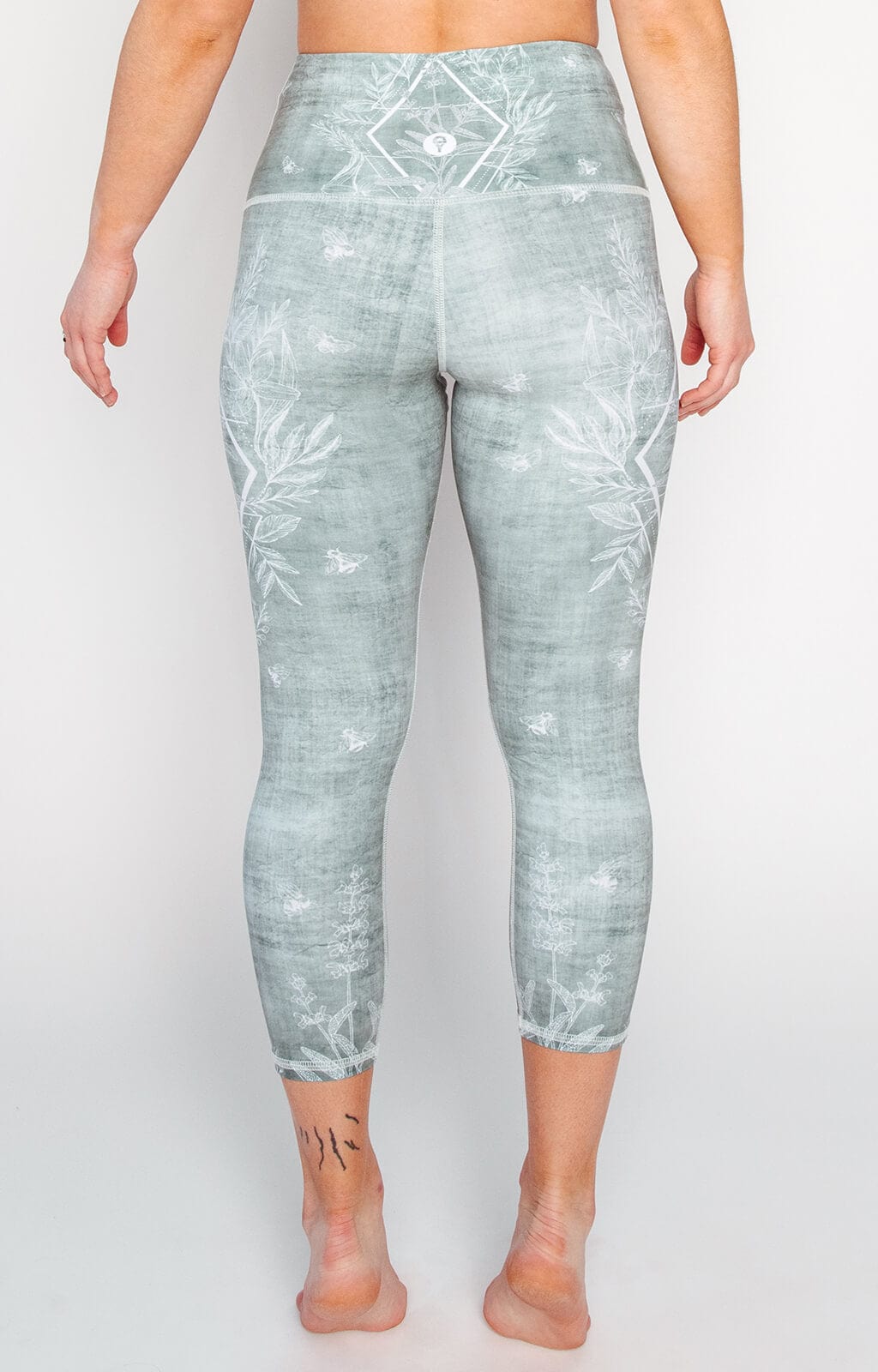 pure sage printed yoga crops by yoga democracy