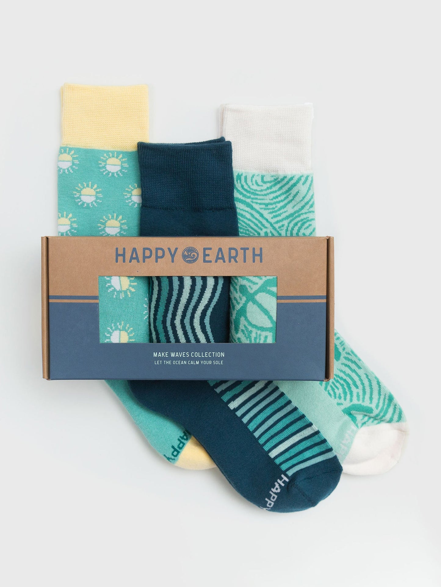 make waves socks - set of 3 by happy earth