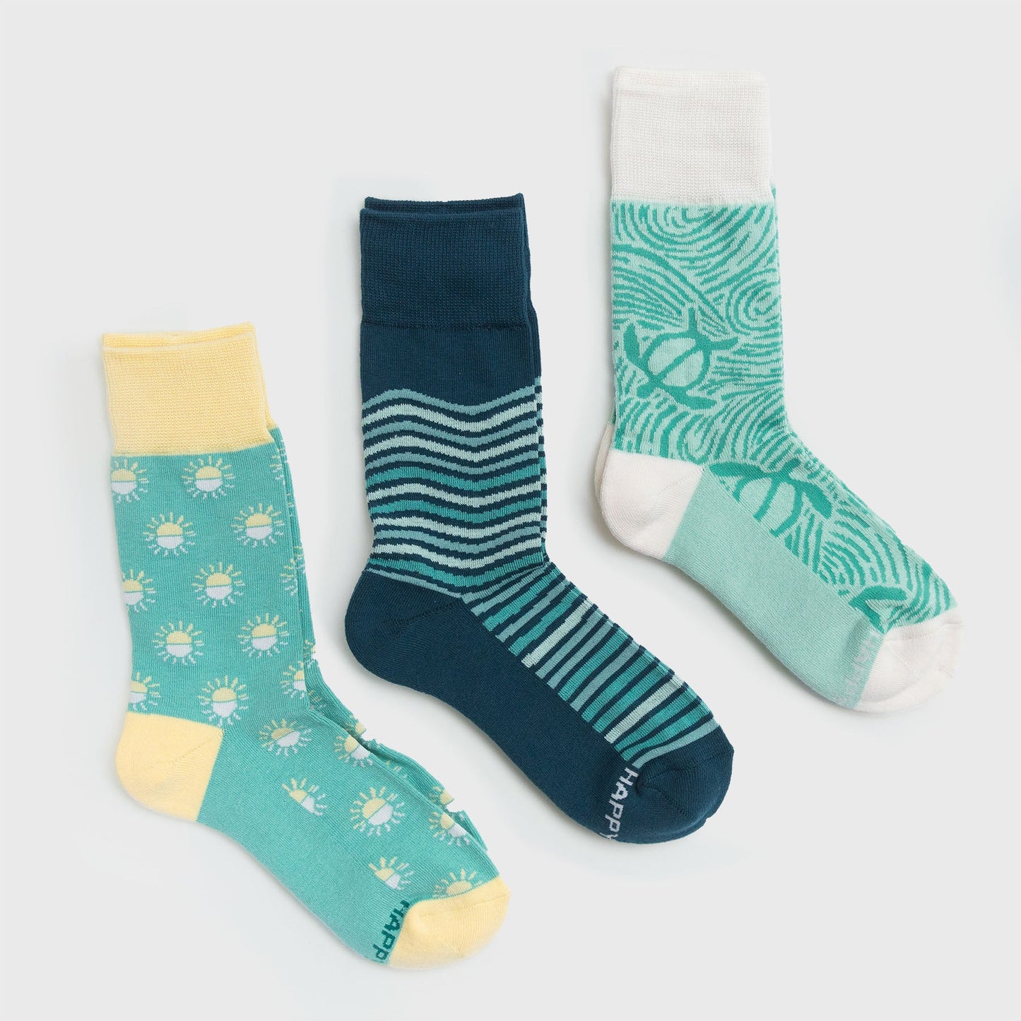 make waves socks - set of 3 by happy earth