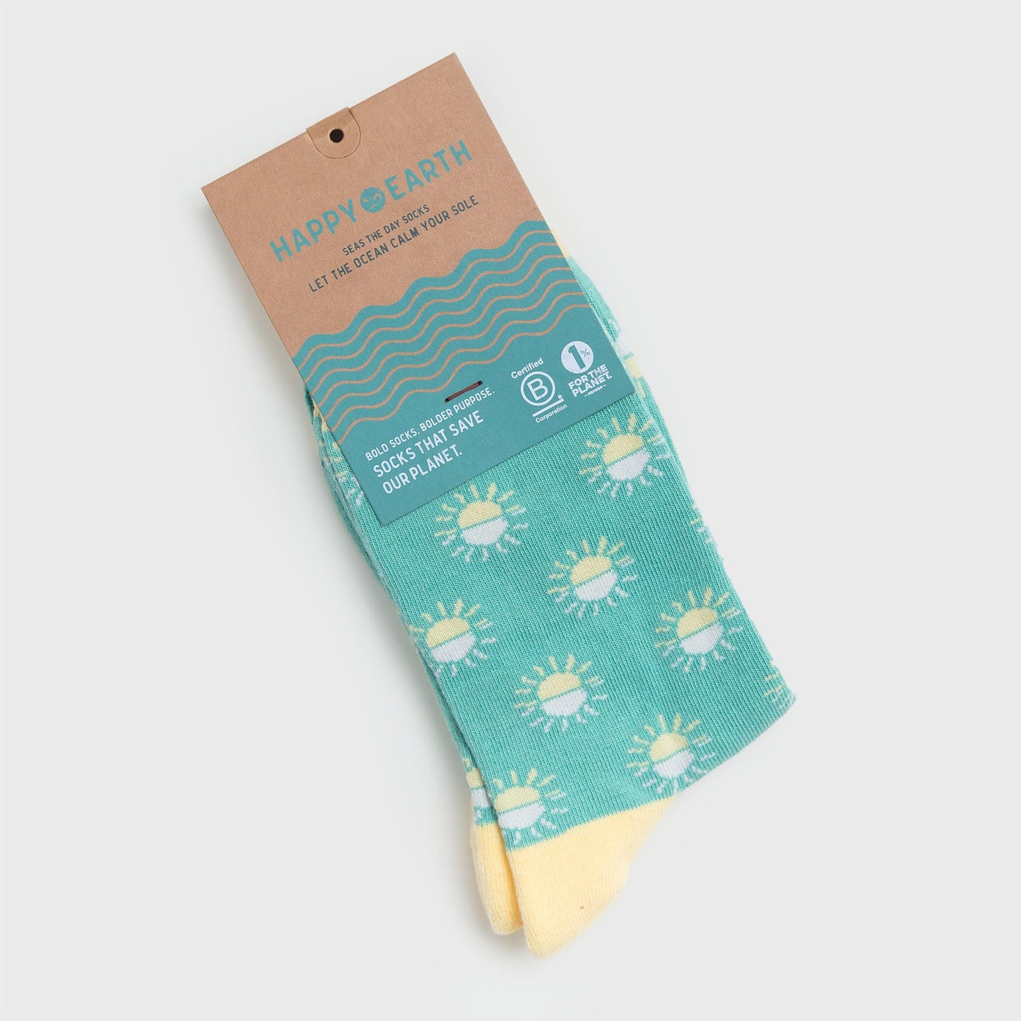 seas the day socks by happy earth