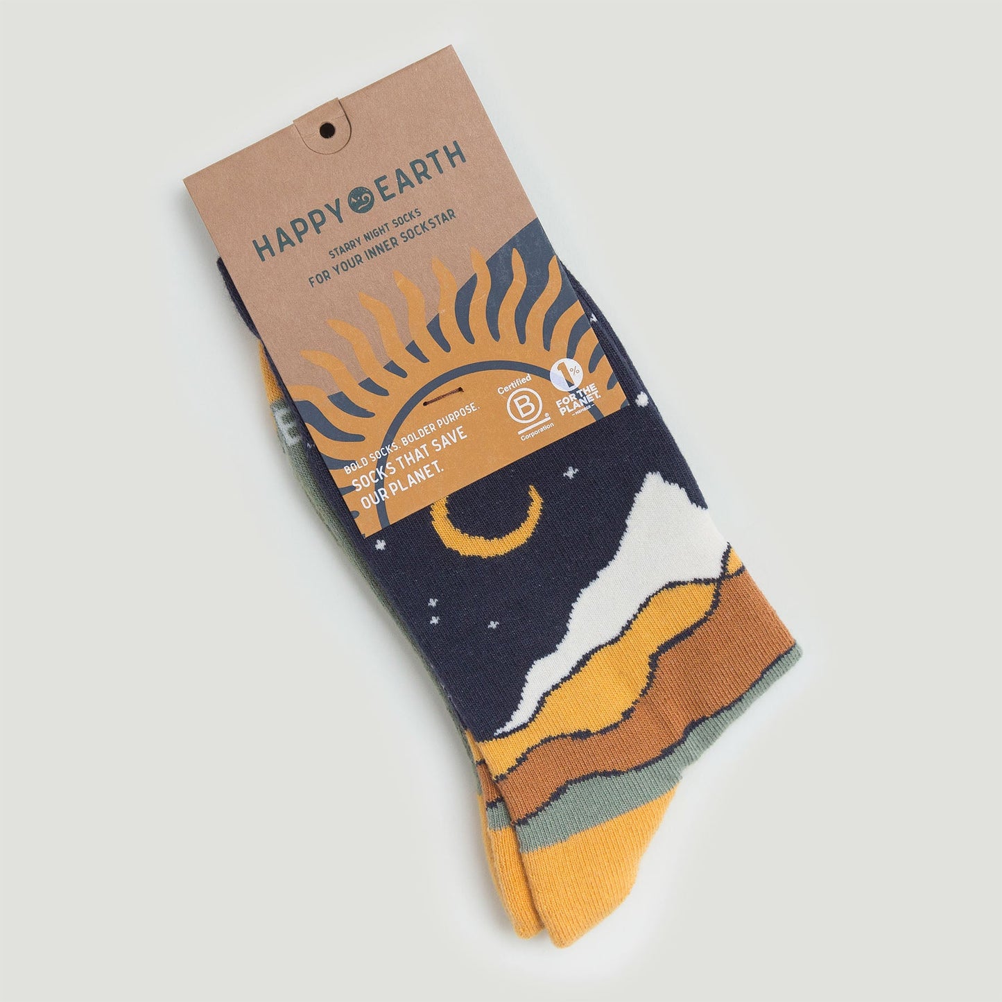 starry night socks by happy earth