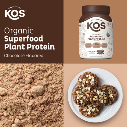 Organic Plant Protein, Chocolate, 28 Servings by KOS