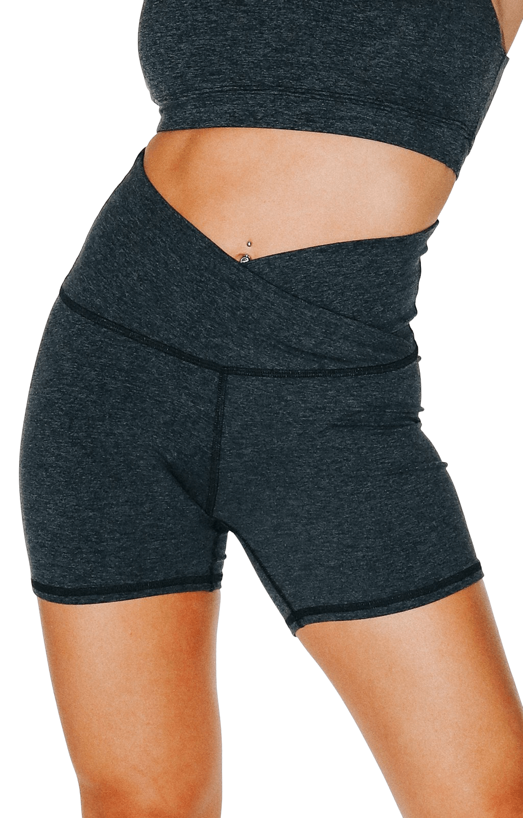 movement short in charcoal heather by yoga democracy