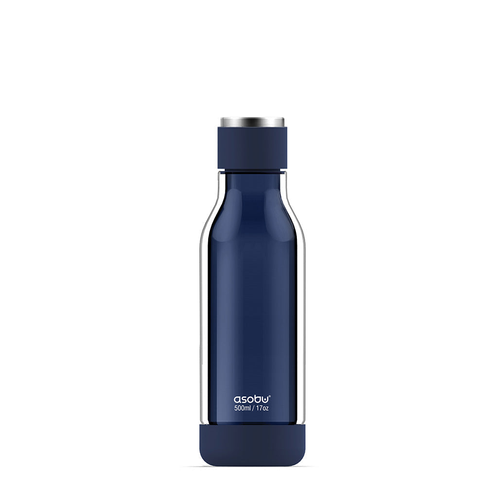 blue inner peace glass water bottle by asobu®