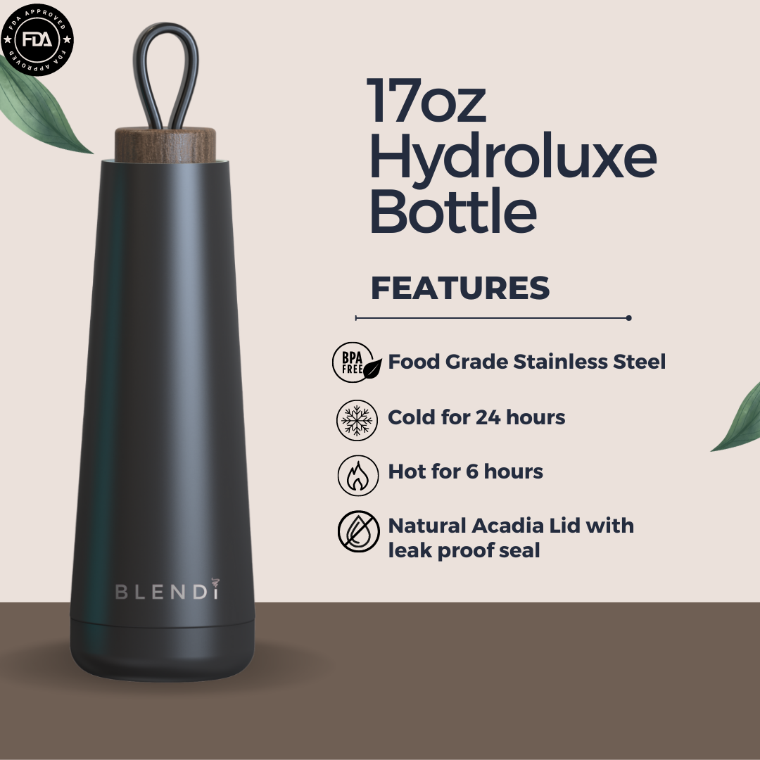 hydroluxe tumbler water bottle 17oz by blendi