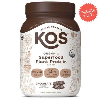 Organic Plant Protein, Chocolate, 28 Servings by KOS