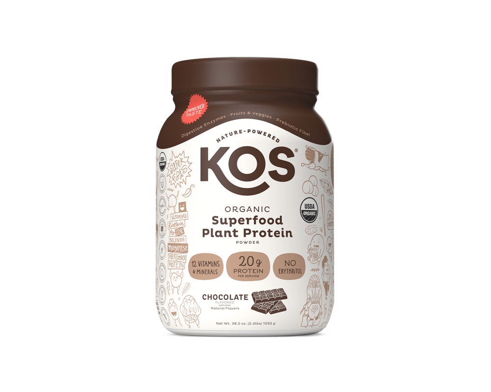 organic plant protein, chocolate, 28 servings by kos