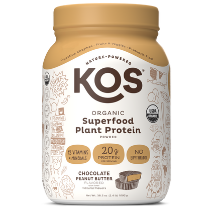 Organic Plant Protein, Chocolate Peanut Butter, 28 Servings by KOS