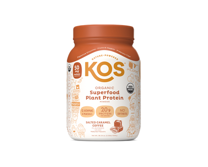 Organic Plant Protein, Salted Caramel Coffee, 28 servings by KOS