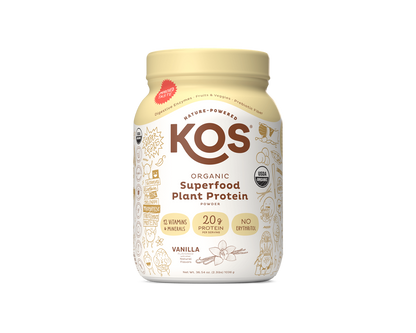 KOS Organic Plant Protein, Vanilla, 28 Servings by KOS