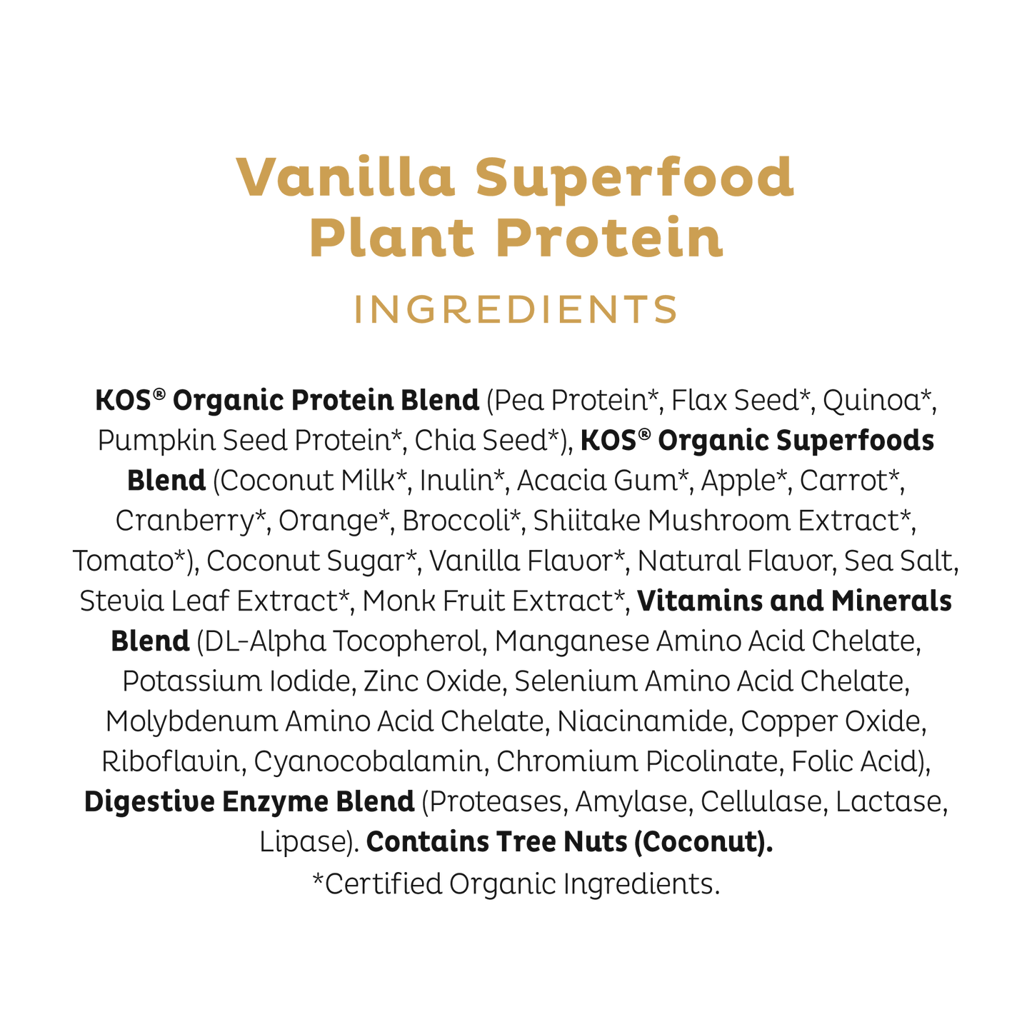 natural vanilla protein blend inrgredients