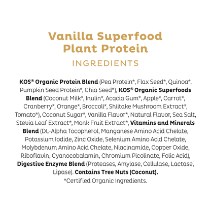 Natural Vanilla Protein Blend inrgredients