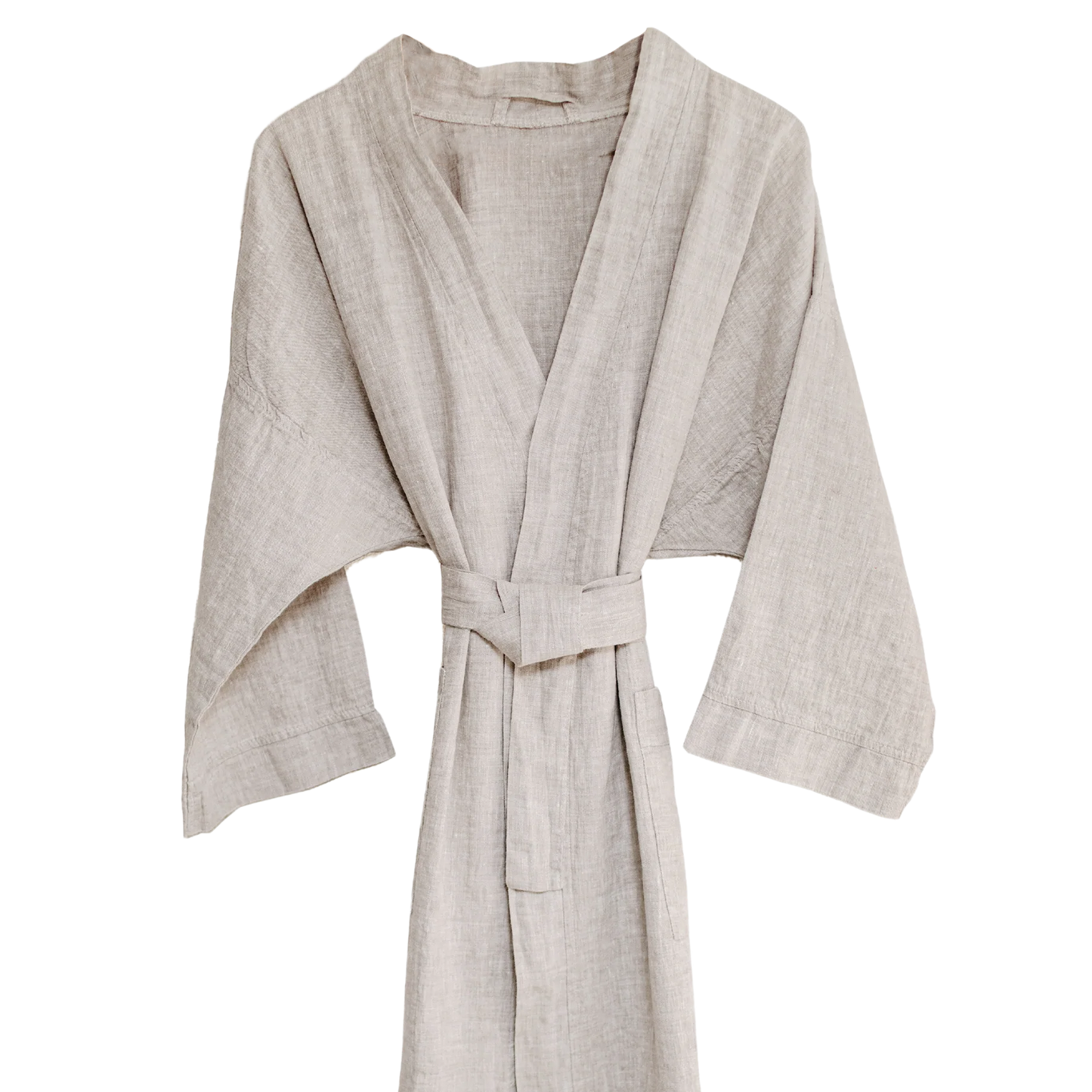 melange linen bathrobe by beflax linen