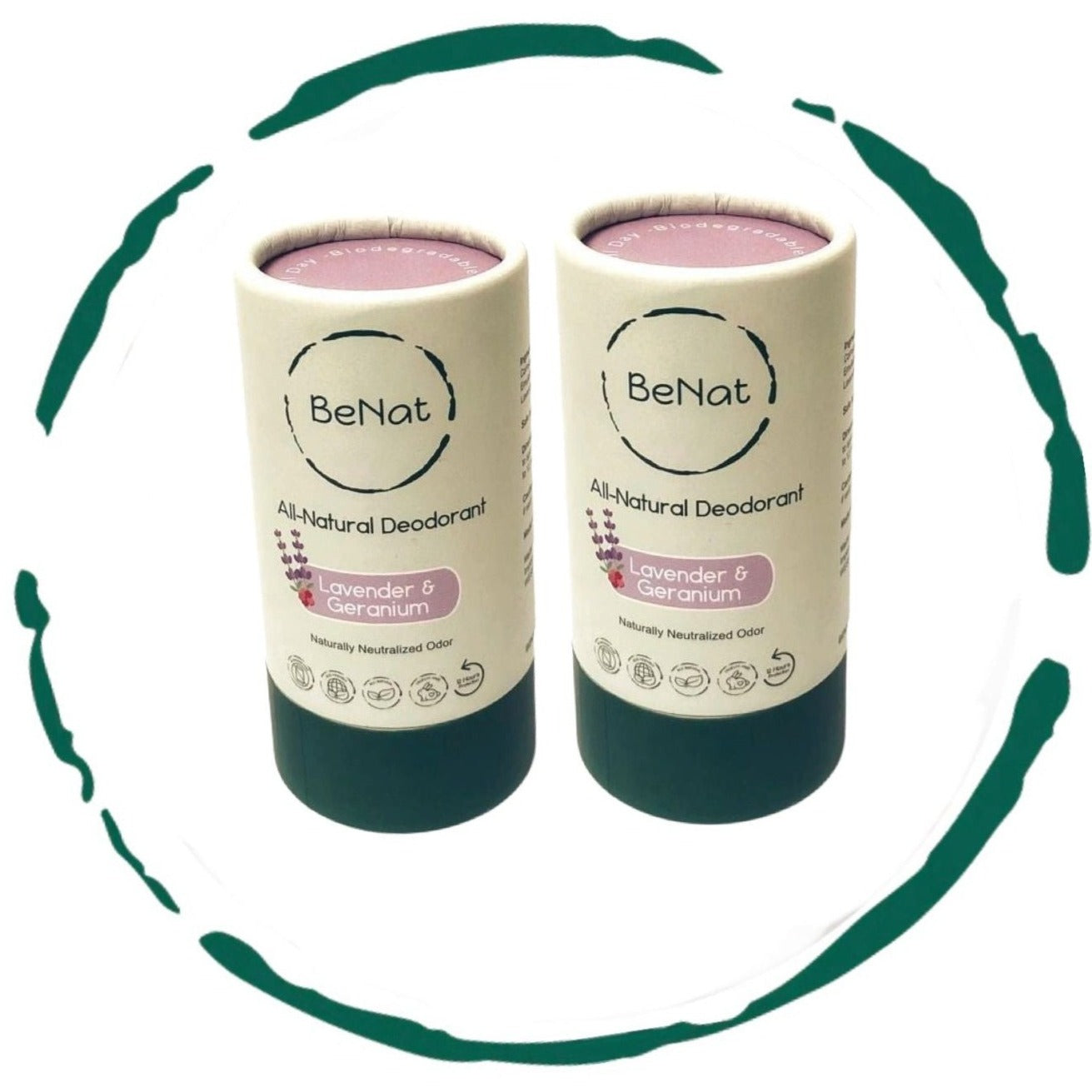 2-pack all-natural, plastic-free deodorants