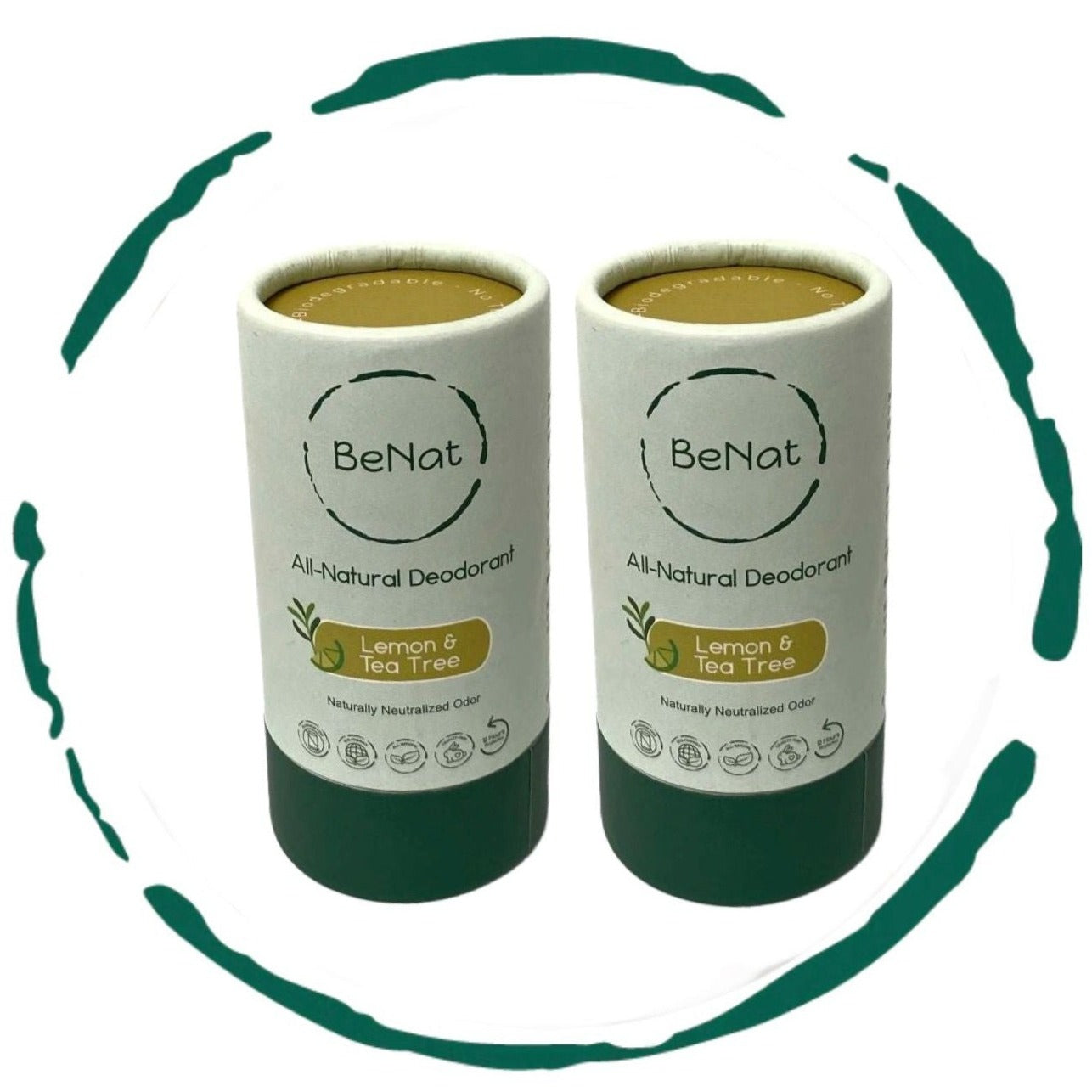 2-pack all-natural, plastic-free deodorants