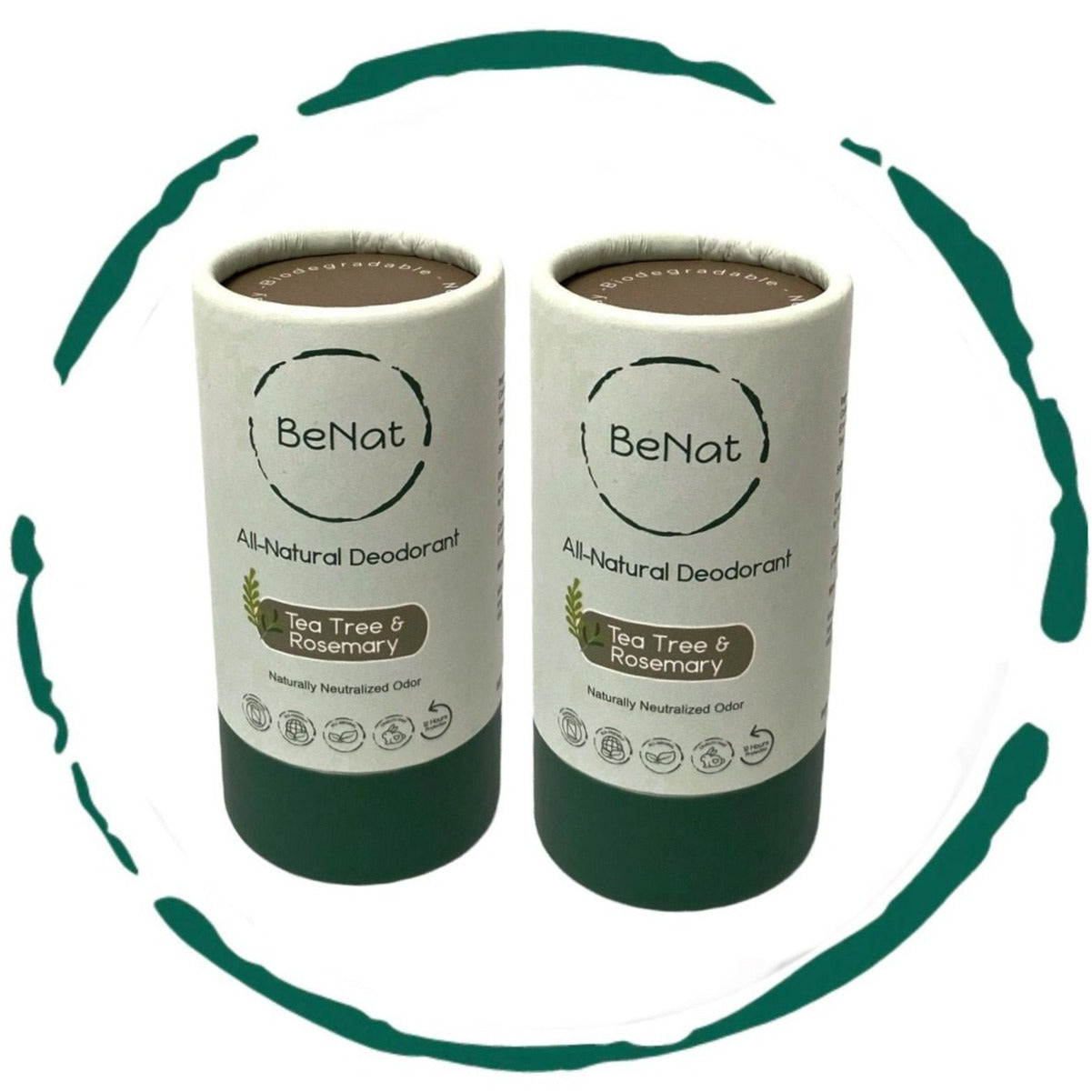 2-pack all-natural, plastic-free deodorants