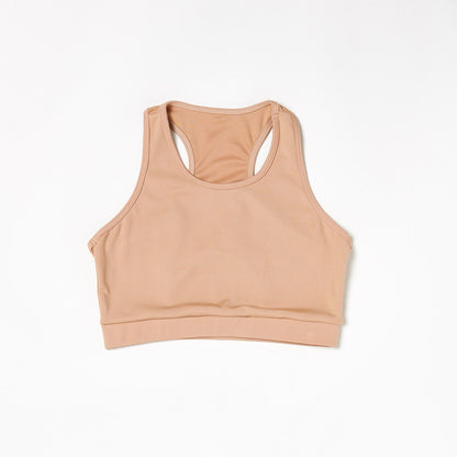 Over-Time Recycled Poly Sports Bra in Doe by ALAMAE
