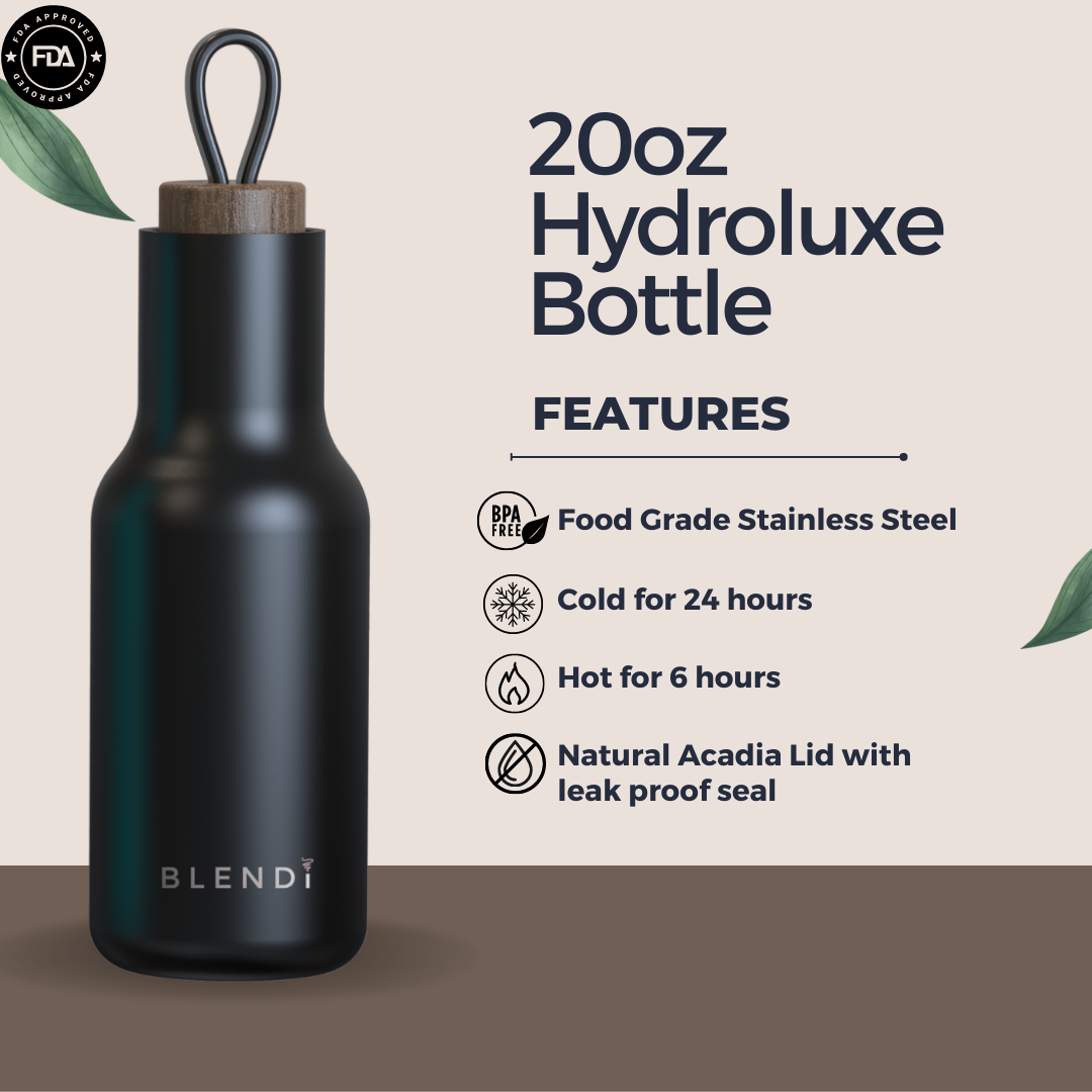 hydroluxe tumbler water bottle 20oz by blendi