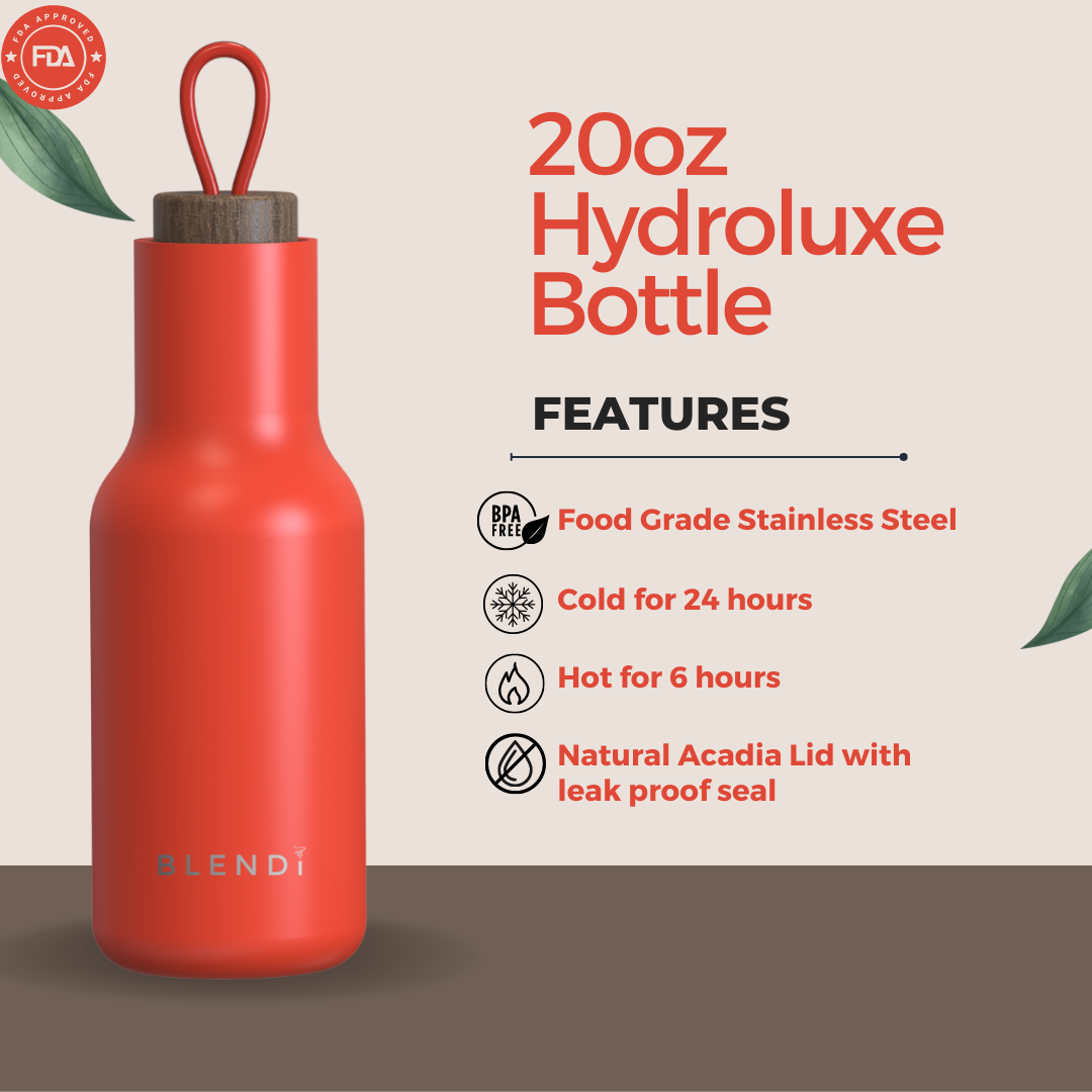 hydroluxe tumbler water bottle 20oz by blendi