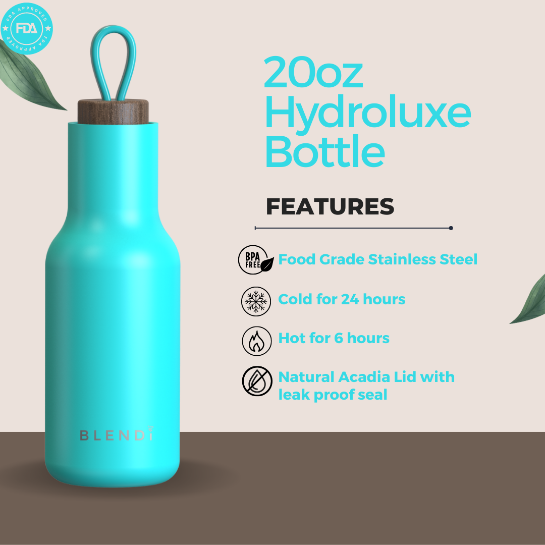 hydroluxe tumbler water bottle 20oz by blendi