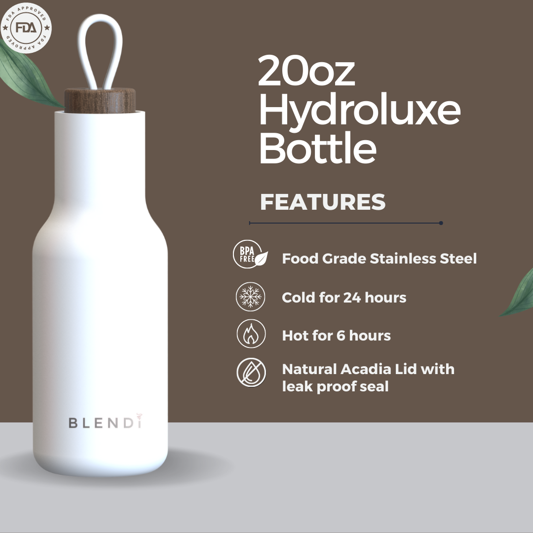 hydroluxe tumbler water bottle 20oz by blendi