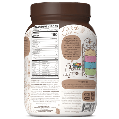 Organic Plant Protein, Chocolate, 28 Servings by KOS