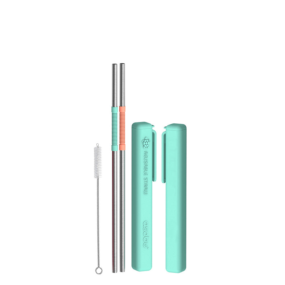 blue re-usable straws by asobu®