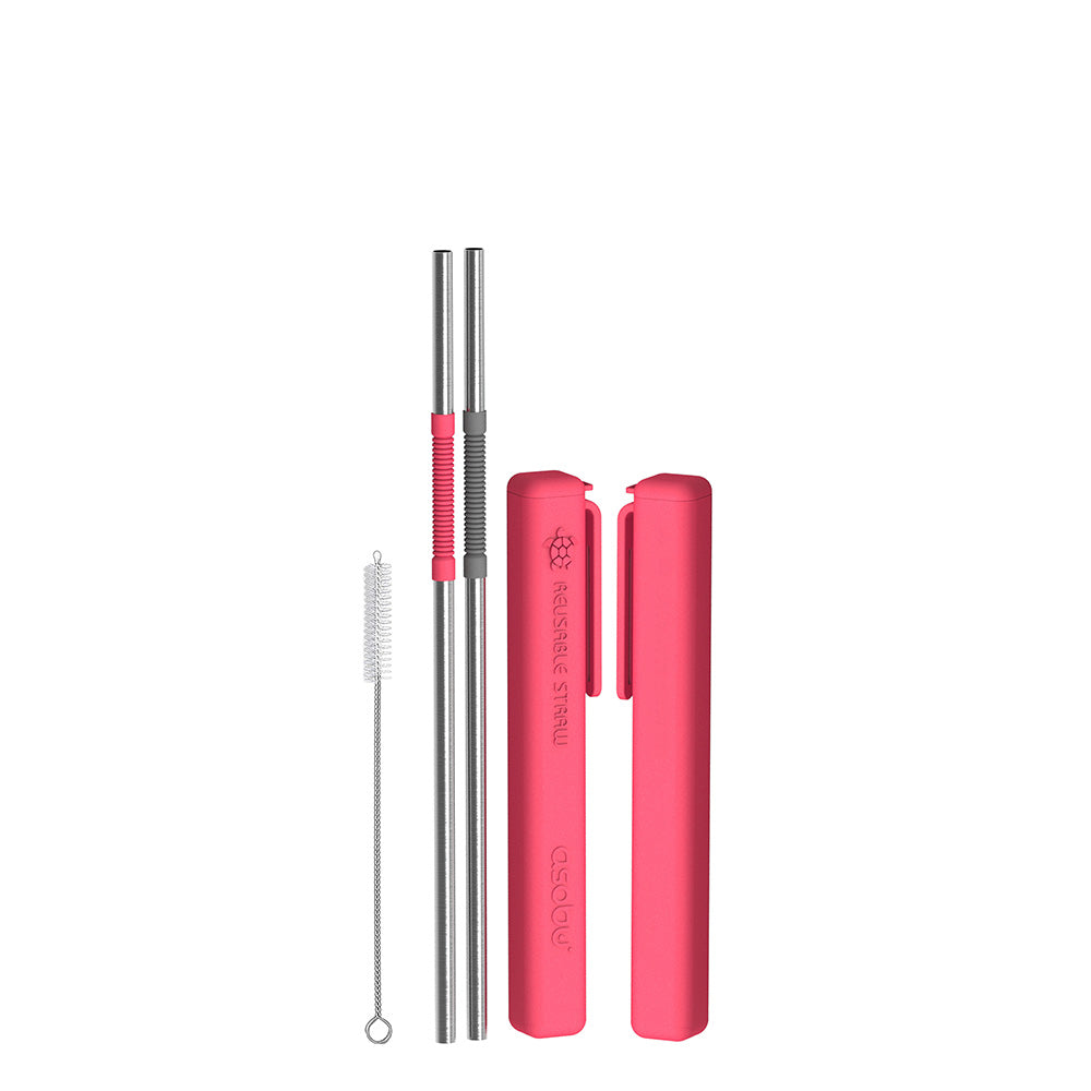 red re-usable straws by asobu®