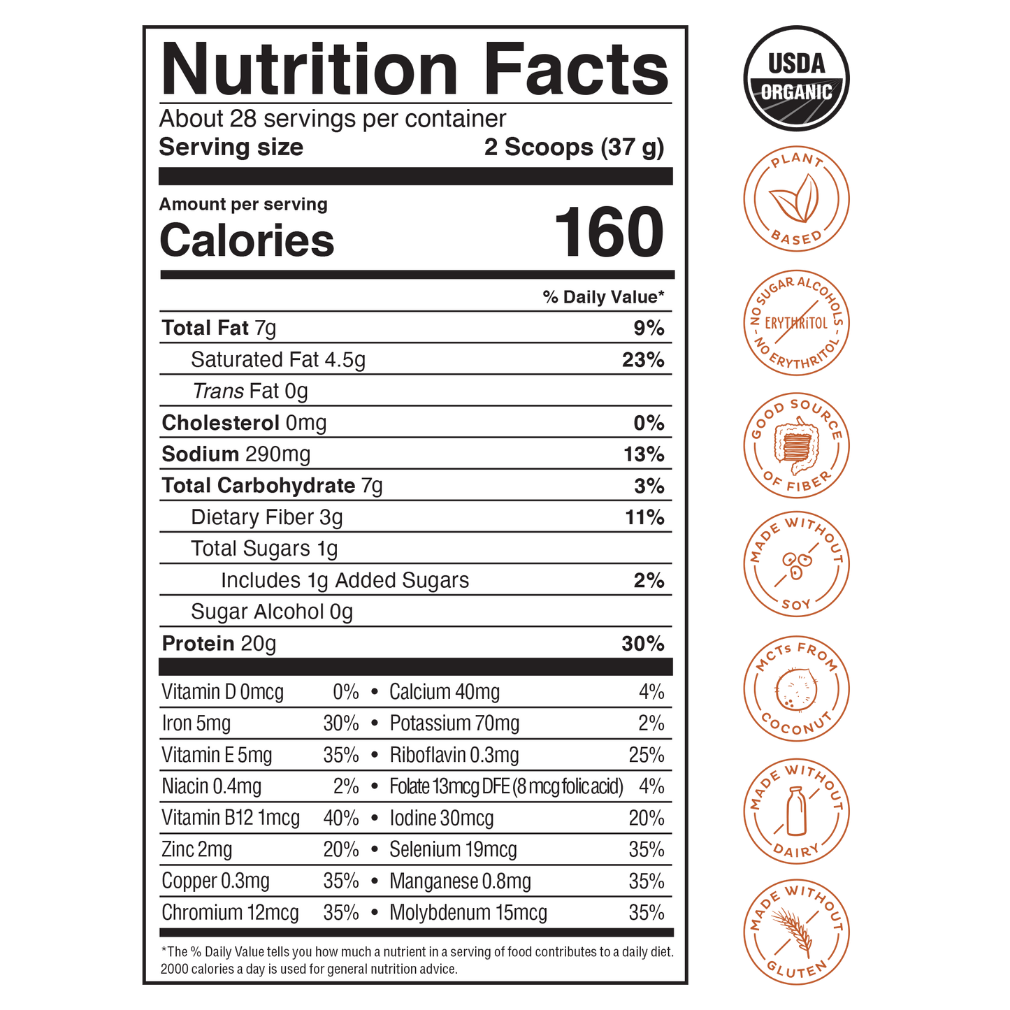 organic plant protein, salted caramel coffee, 28 servings by kos