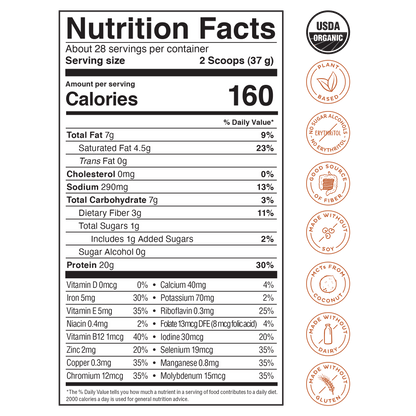 Organic Plant Protein, Salted Caramel Coffee, 28 servings by KOS