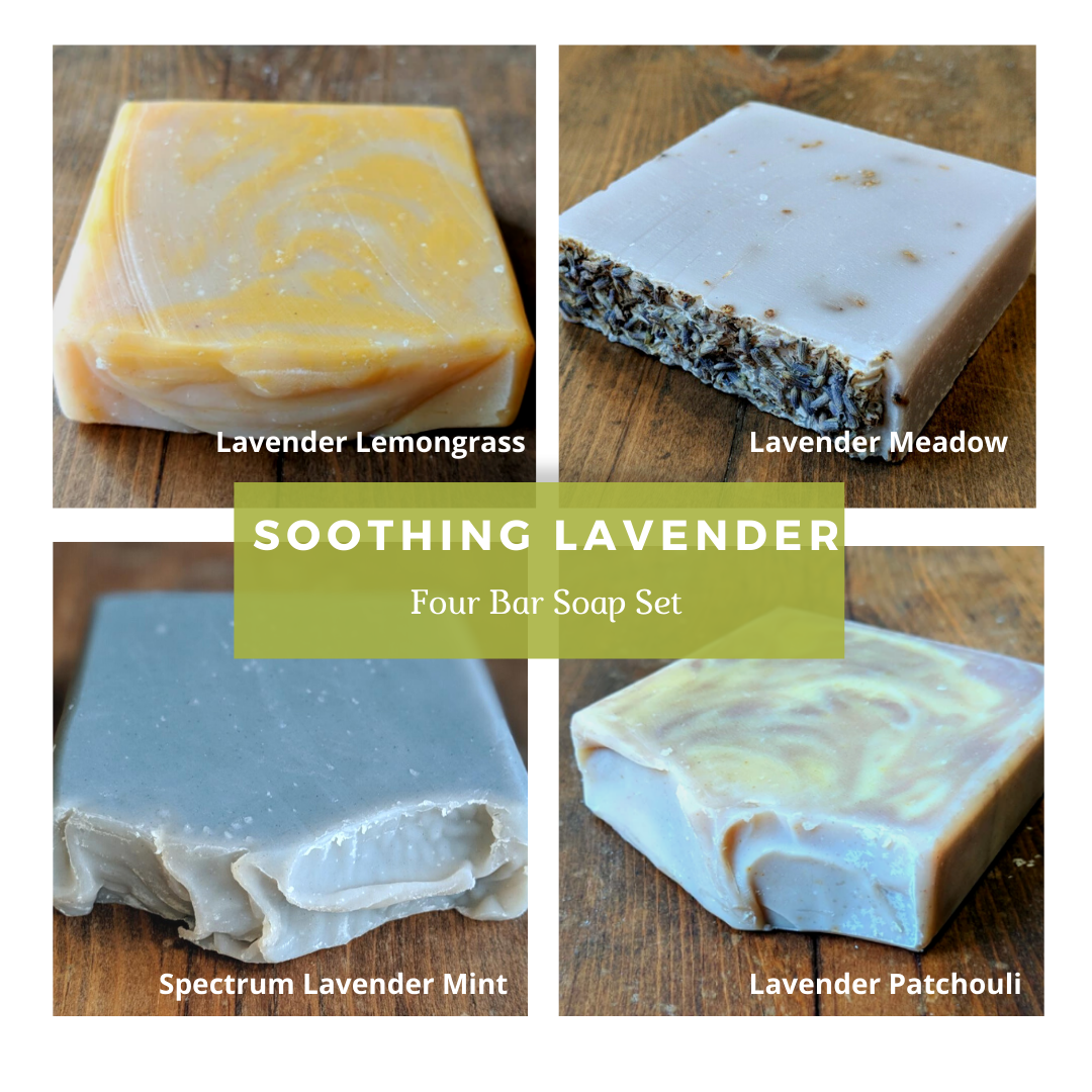 soothing lavender - 4 bar set by distinct bath & body