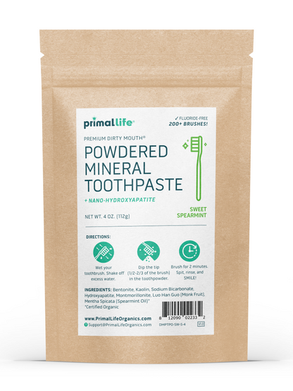 Toothpowder /  Powdered Mineral Toothpaste by Primal Life Organics #1 Best Natural Dental Care