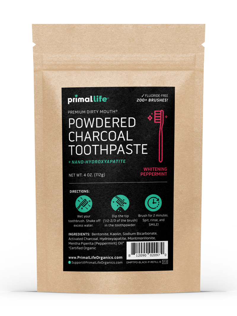 toothpowder /  powdered mineral toothpaste by primal life organics #1 best natural dental care