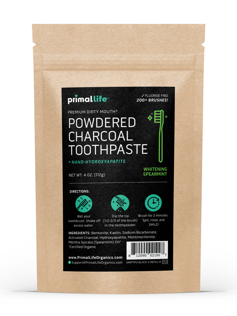 toothpowder /  powdered mineral toothpaste by primal life organics #1 best natural dental care