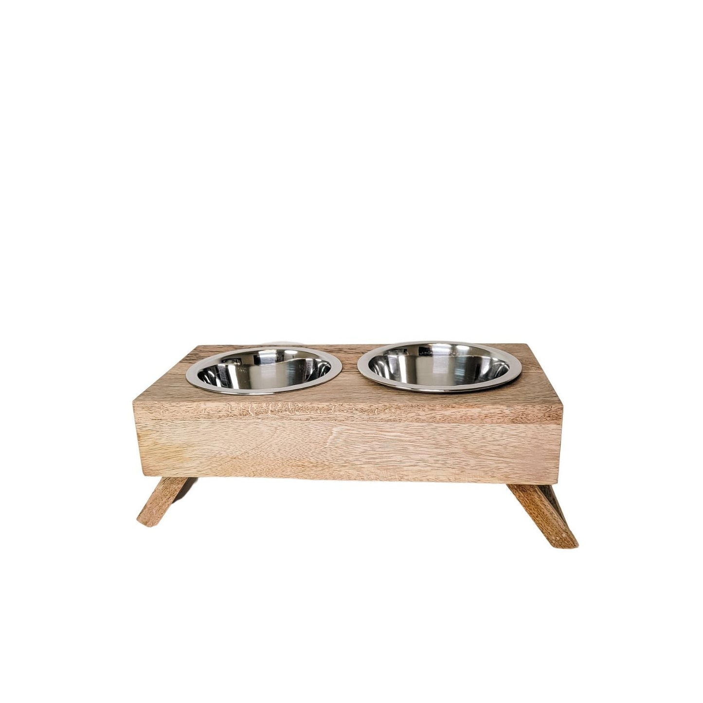 eco-friendly elevated dog wood feeder (natural) by american pet supplies