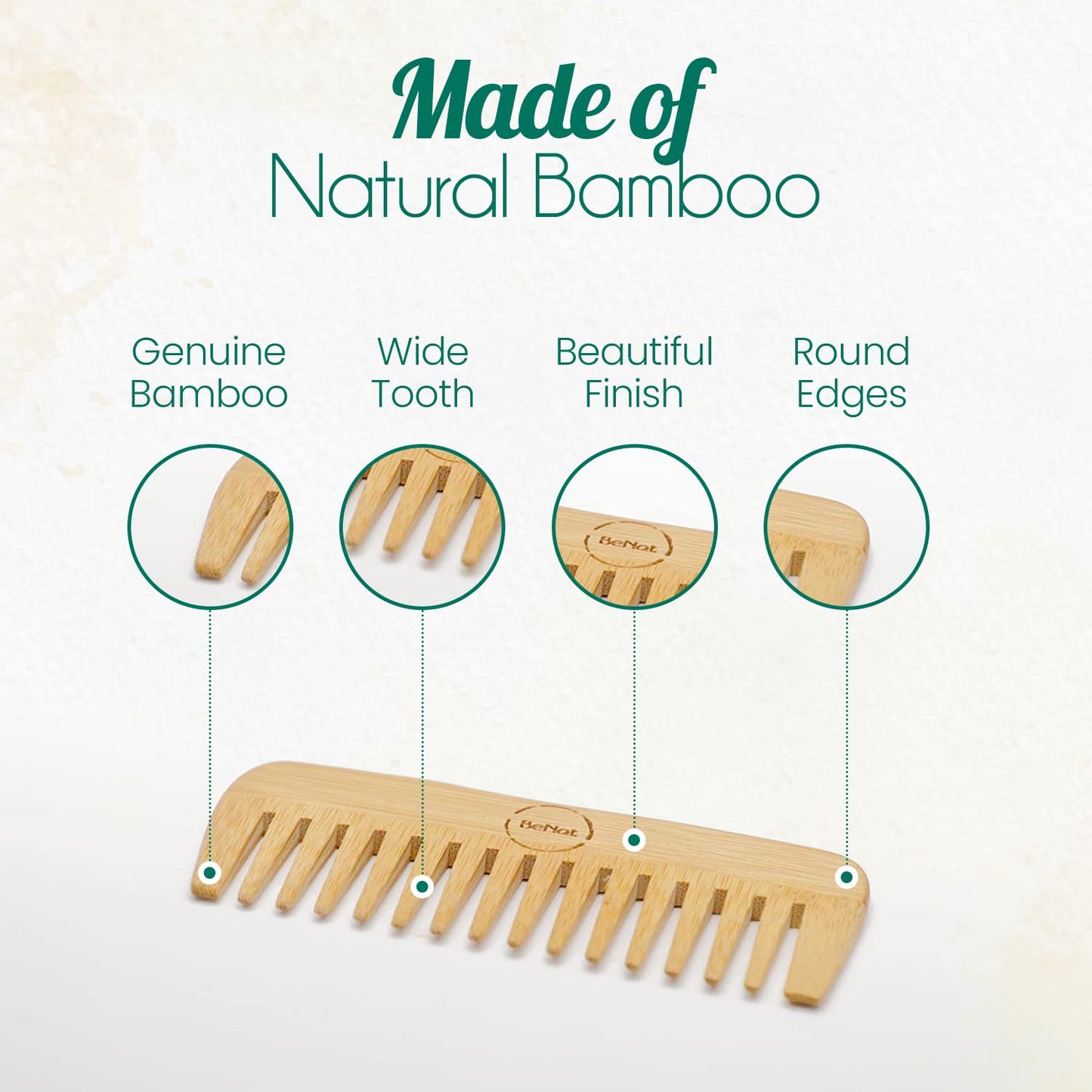 all-natural bamboo hair comb by benat