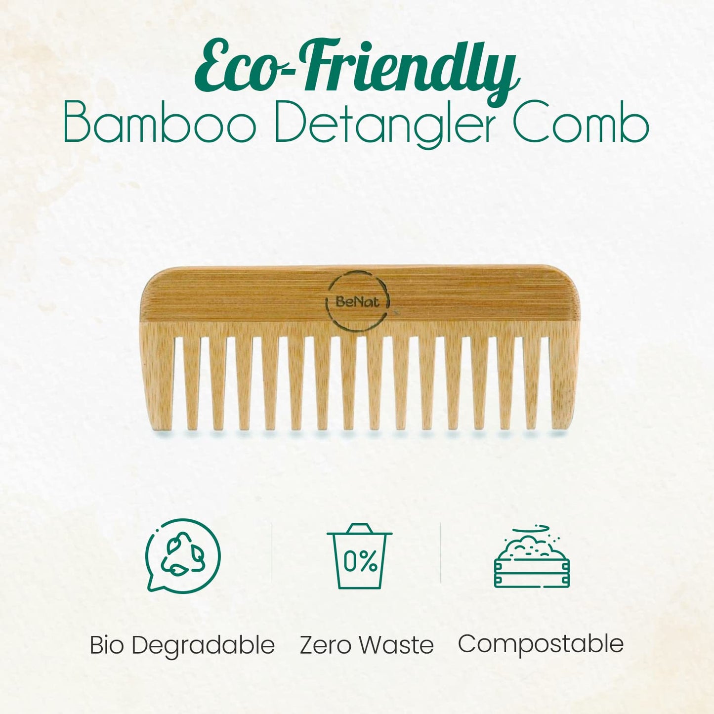 all-natural bamboo hair comb by benat