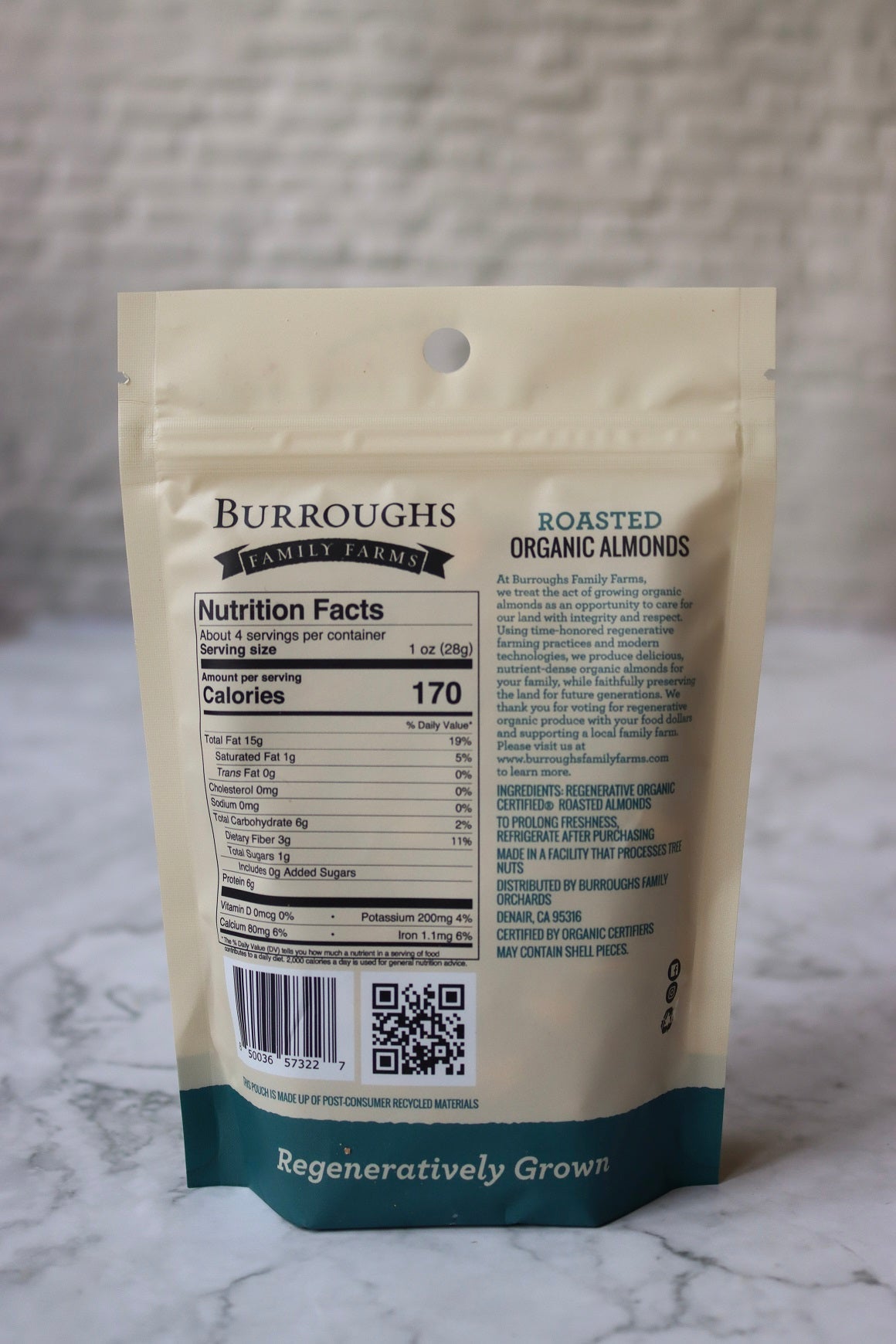 regenerative organic roasted almonds by burroughs family farms