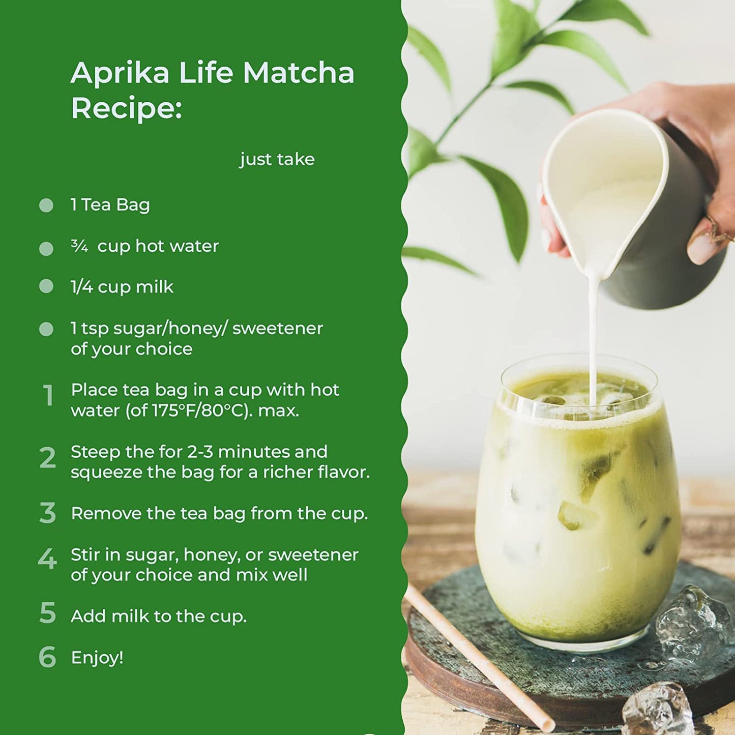 japanese matcha green tea bags by aprika life