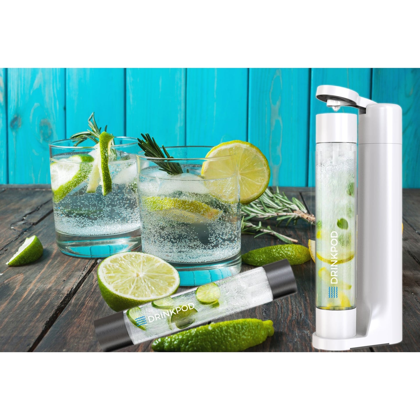 fizzpod 1+ soda maker + co₂ cylinder (2-pack) by drinkpod